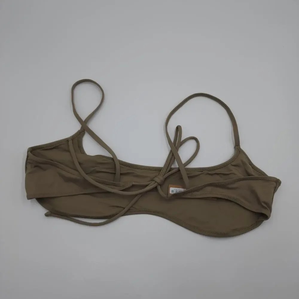 SKIMS Signature Micro Scoop Bikini Top in Desert Size 4X